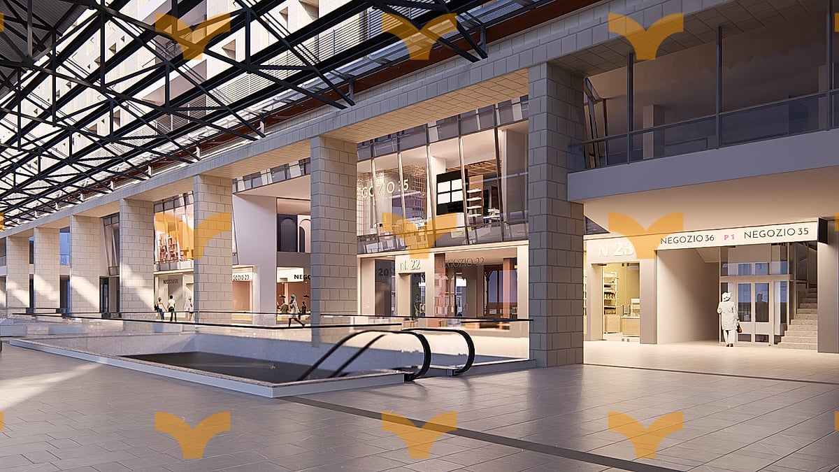Render — Lecce, Galleria Liberty Piazza Tito Schipa Negozi